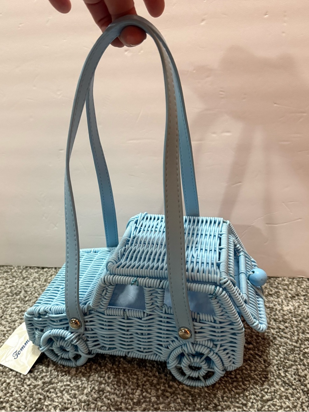 Tommy Bahama Wicker Jeep SUV Car Handbag Viral Baby Blue - Hard To Find - NWT